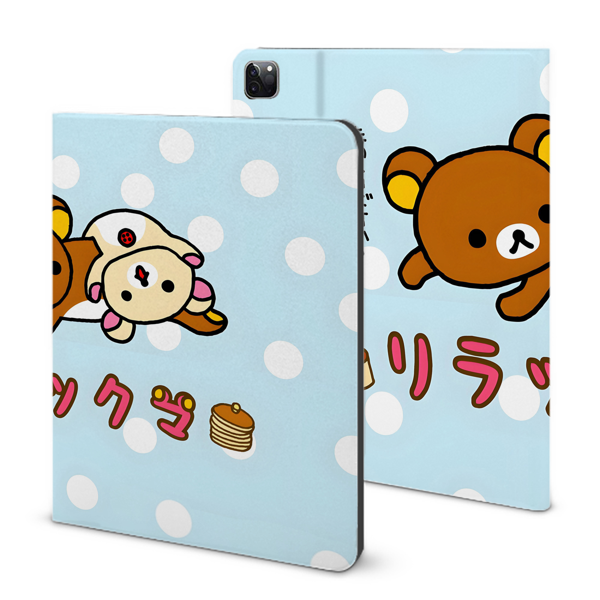 （画像用） リラックマ リラックマ キイロイトリ Rilakkuma Korilakkuma Kiiroitori IPad ケース ブック型 PUレザー TPU 耐衝撃 軽量 薄型 ペン収納なし 全面保護 IPad 各モデル対応